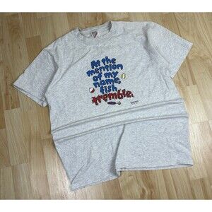 Vintage 90s Fishing Graphic T-Shirt / Grey / Size Large